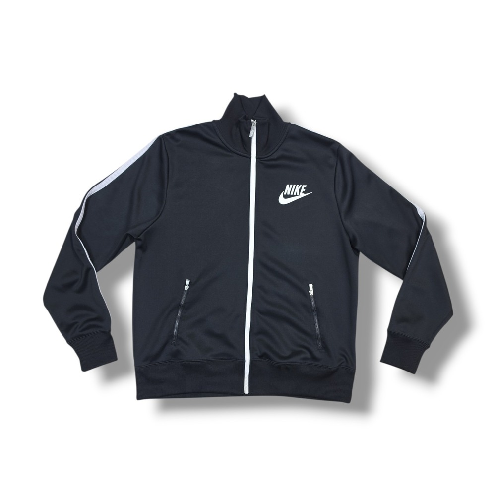 Vintage Nike Sportswear Black White Full Zip Y2K Active Jacket Men's Size Large